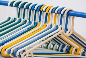 Use hangers like these to pack hanging clothes for moving