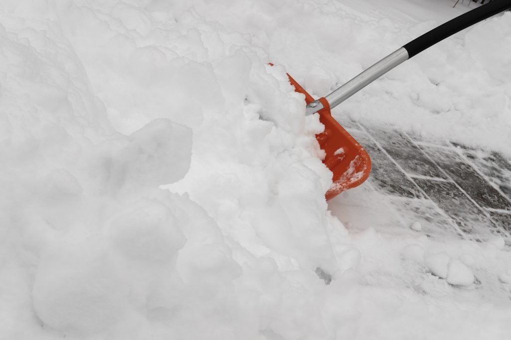 Use a shovel for cleaning the snow