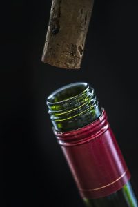 Opened bottle of wine