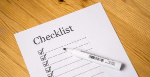 A checklist will help you pack on short notice