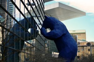 Blue bear statue in Denver