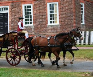 A carriage, spending the holidays in Virginia at Colonial Williamsburg