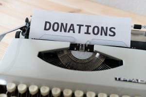 paper that says donations