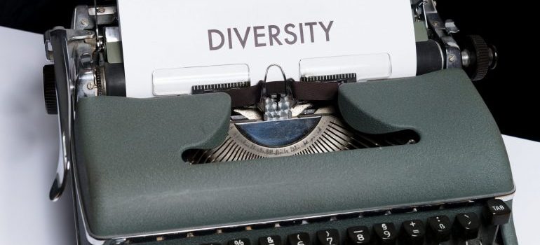 diversity written on a piece of paper placed in a typing machine