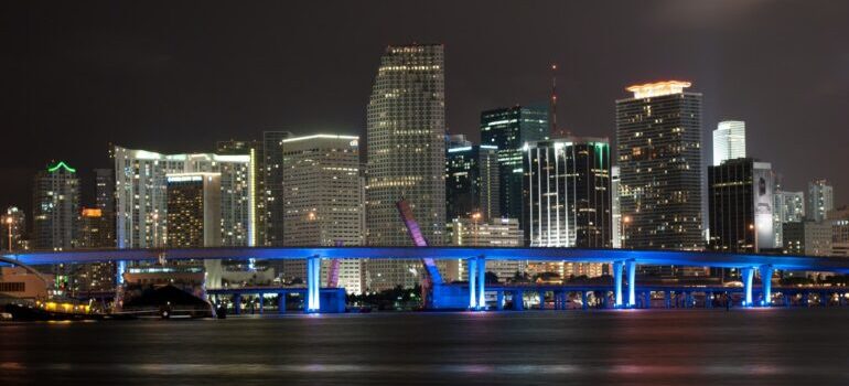 View at Miami at night