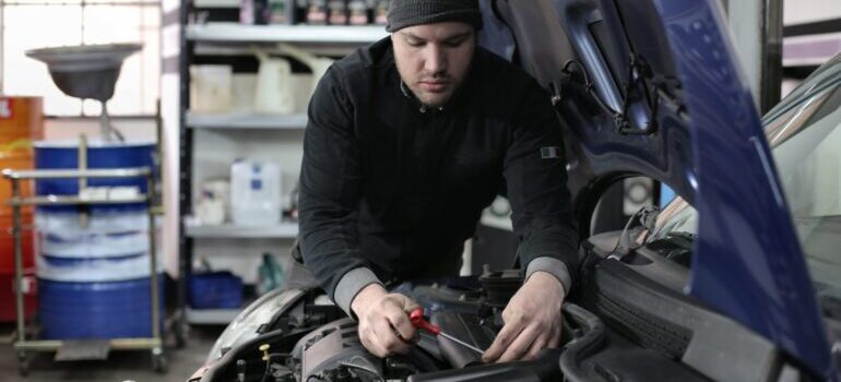 Mechanic engine check.