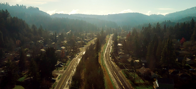 Areal view of Eugene