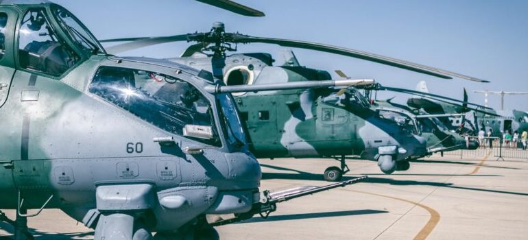 choppers in an air force base