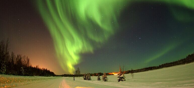A view of Northern Lights somewhere in Alaska.