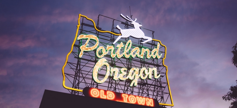 A sign saying Portland Oregon