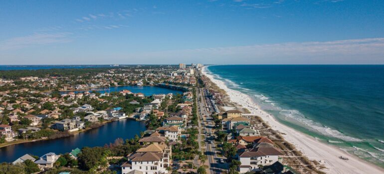 Aerial view of some city in Florida.