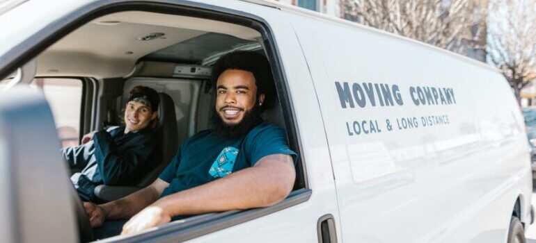 Movers in a van