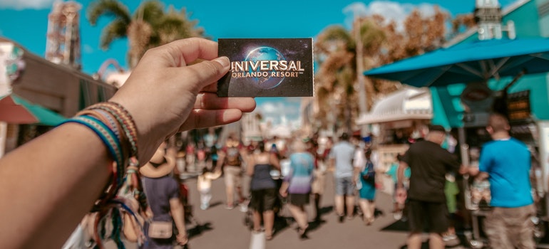 a card with universal studios logo