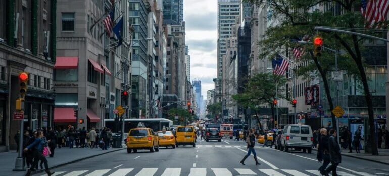 Busy streets in New York City.