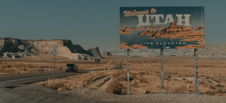 a billboard promoting life in Utah