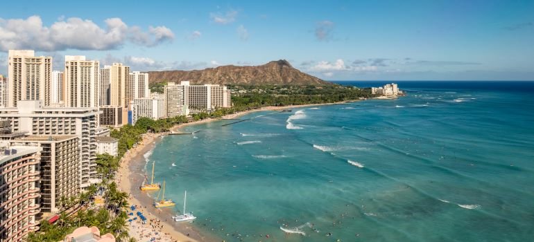 Honolulu beach in Hawaii - one of the most expensive cities in the US