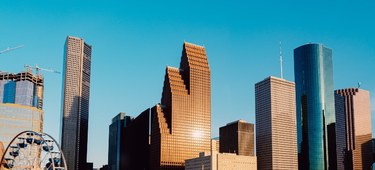 Houston skyline and skyscrapers.