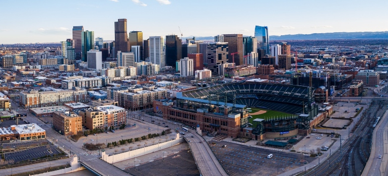 a panoramic view of the city of Denver, one of the best cities to live in in the state of Colorado