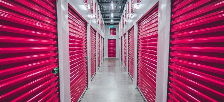 pink storage shut doors