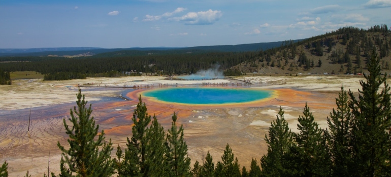 one of the geysers in the Yellowstone National Park, one of the best places in the US for nature lovers
