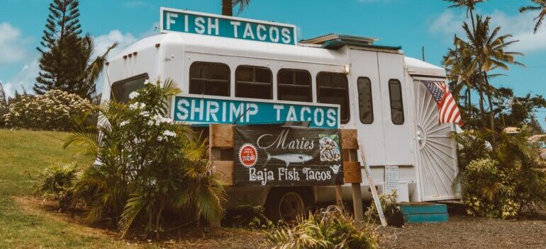 food truck by the road on hawaii
