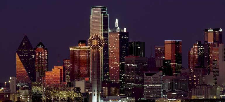 Dallas skyline during the night.