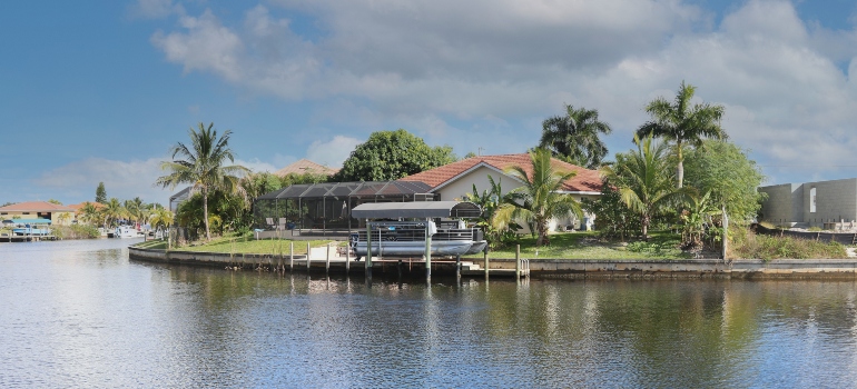 A house in Cape Coral at the waterfront.