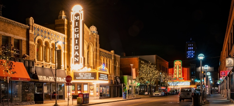 Michigan Theater and State Theater in Ann Arbor, Michigan.