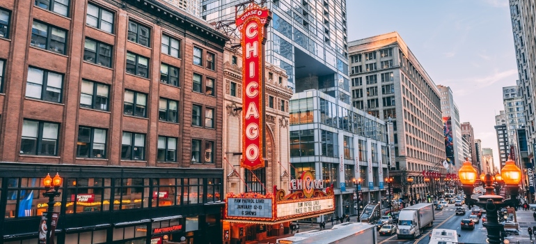 The legendary Chicago Theater is a must visit after moving from Atlanta to Chicago.