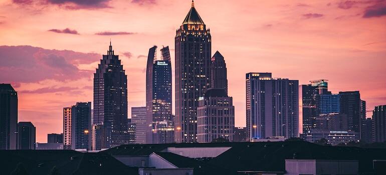 A view at Atlanta as night falls