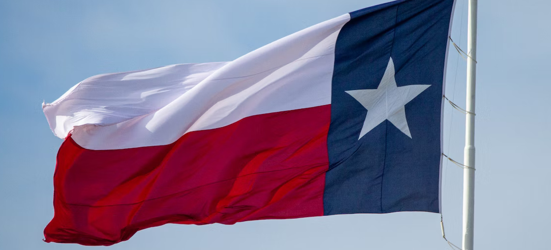 A flag if Texas- one of the States With No Income Tax