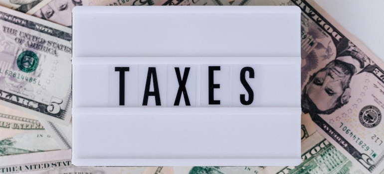 Taxes sign