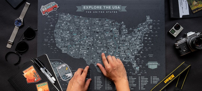 Hands on the USA Map.