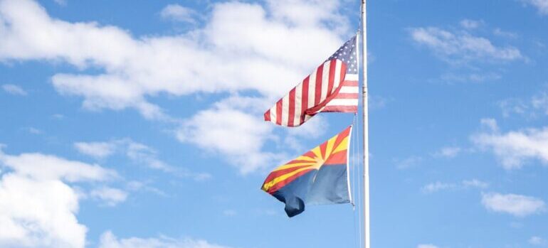Flags of the USA and Arizona