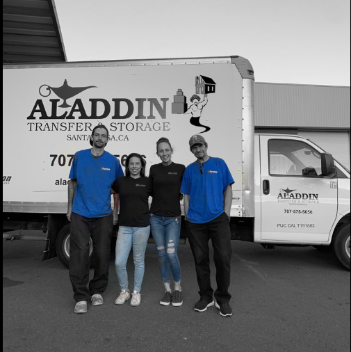 Aladdin transfer premier moving and storage company logo
