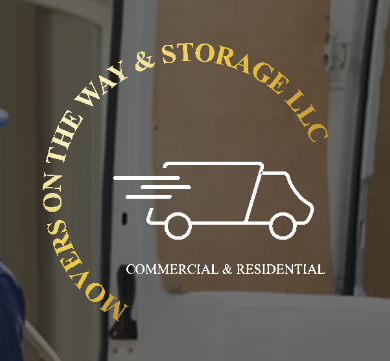 Movers on the way & storage company logo